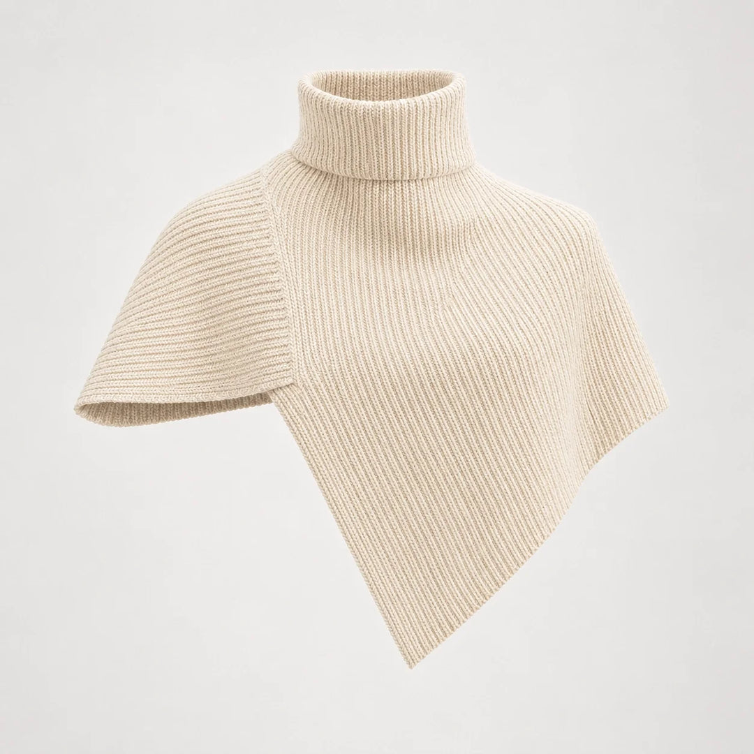 Belvara Ribbed Knit Wrap — Cream (apparel solo)