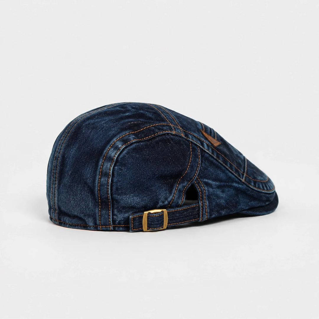 Halden Denim Beret — Dark Blue (studio solo alt)