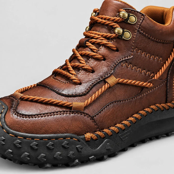Dravell Leather High-Top Boots — Dark Brown (mens shoe zoom)