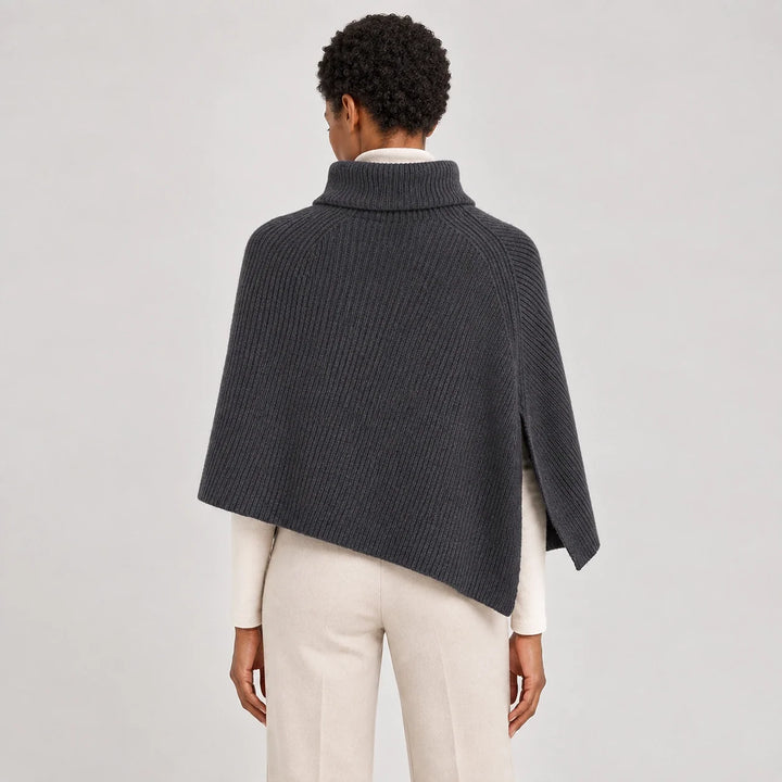 Hobart Wool Poncho — Dark Gray (apparel back)