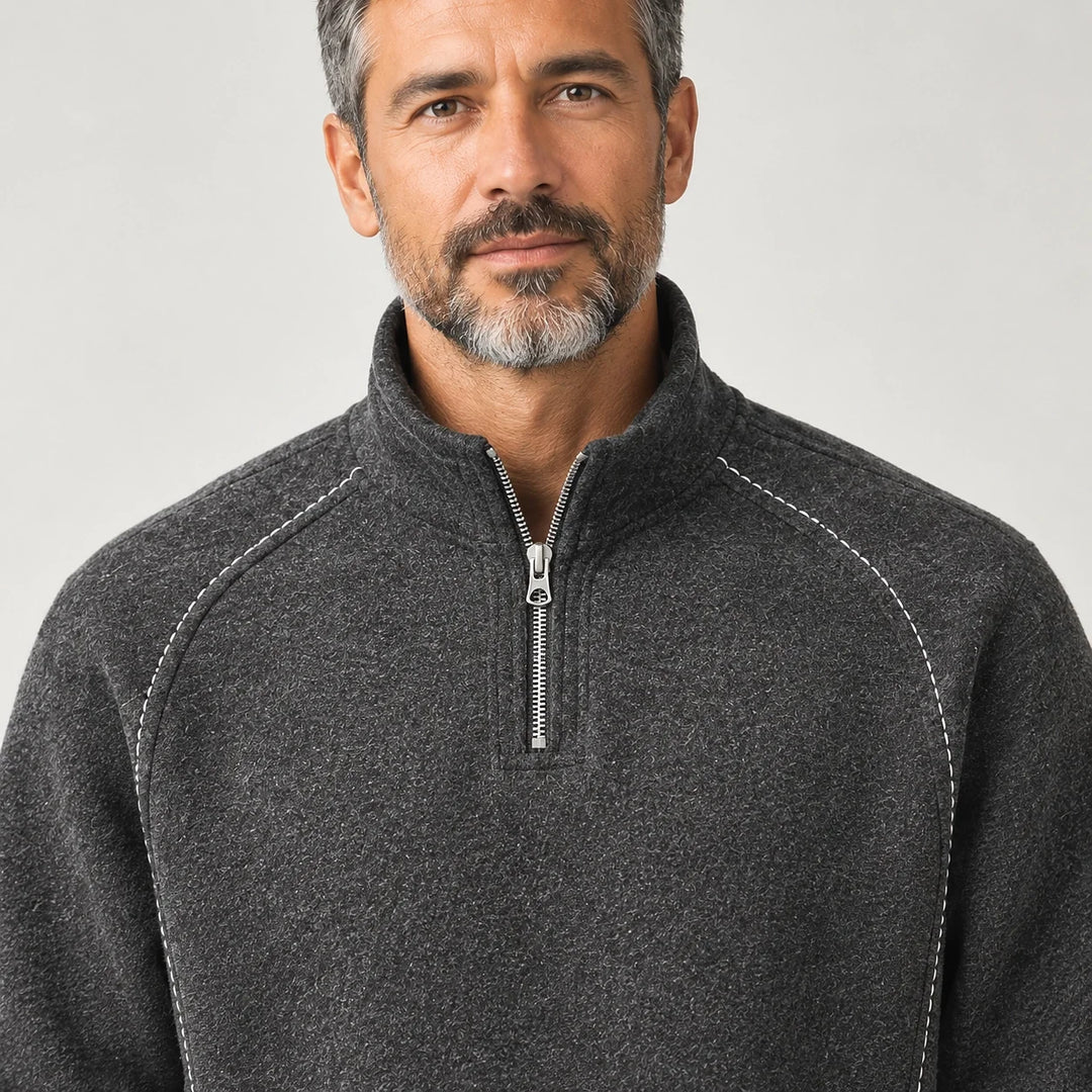 Dekoro Wool Blend Pullover — Dark Gray (apparel detail)
