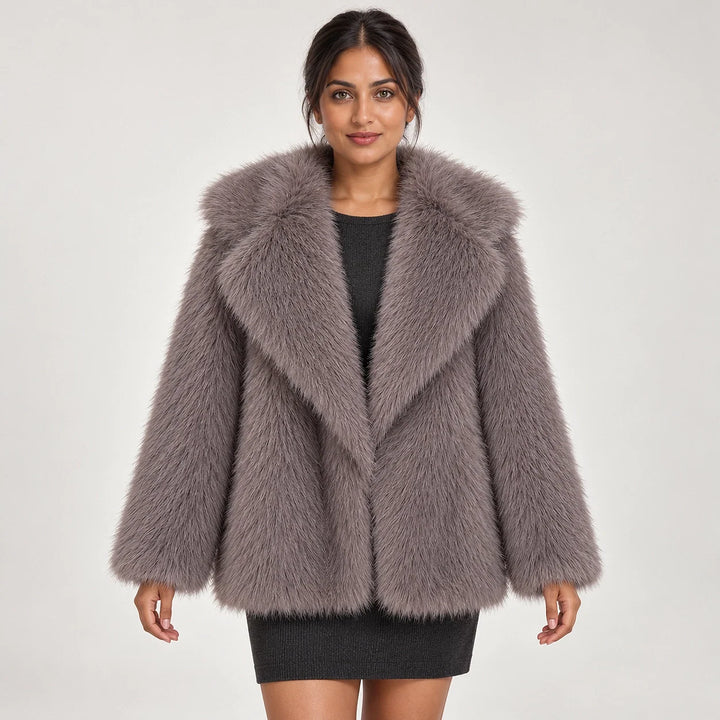 Neravessa Lapel Coat — Dark Gray (apparel front)