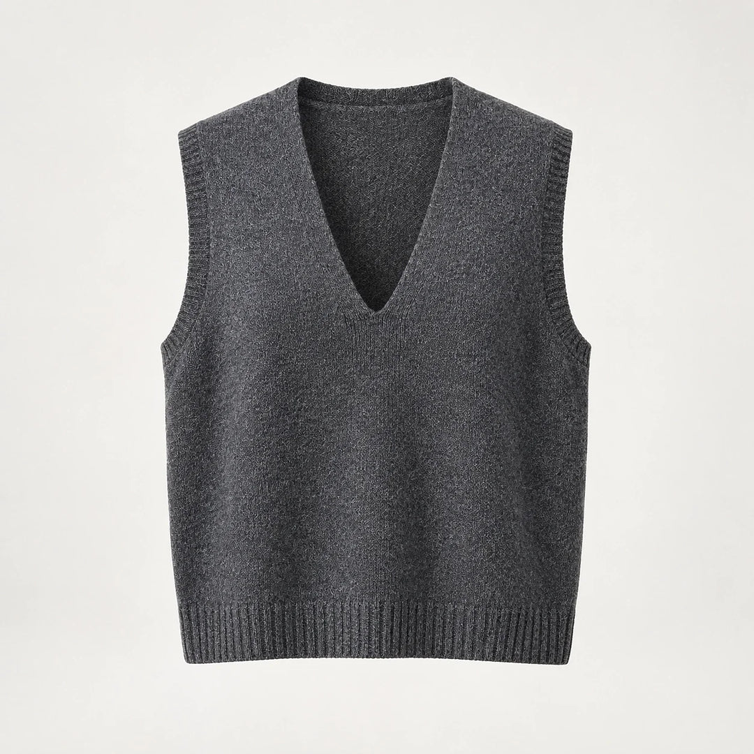 Harlo Wool Sweater Vest — Dark Gray (apparel solo)