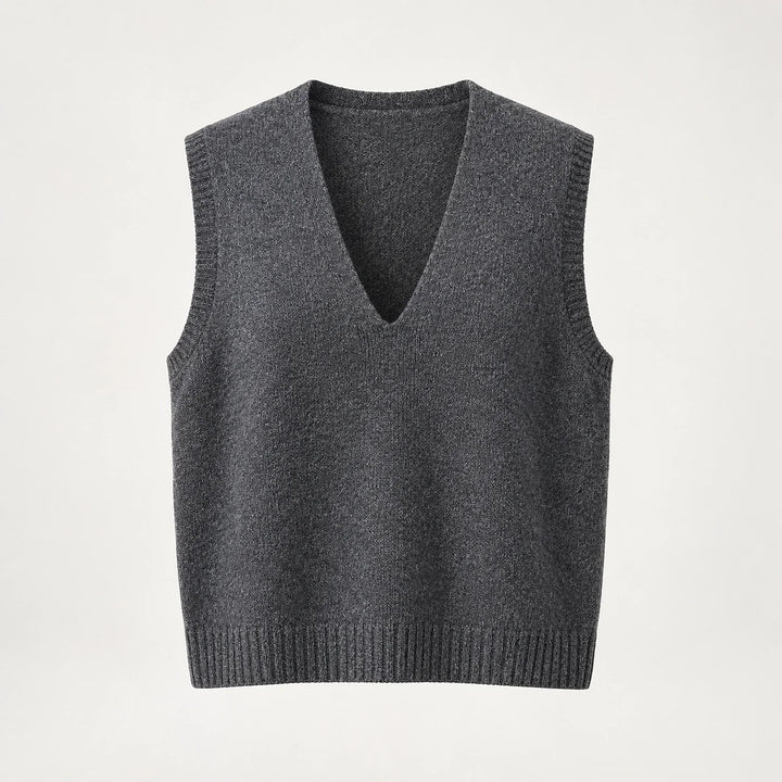Harlo Wool Sweater Vest — Dark Gray (apparel solo)