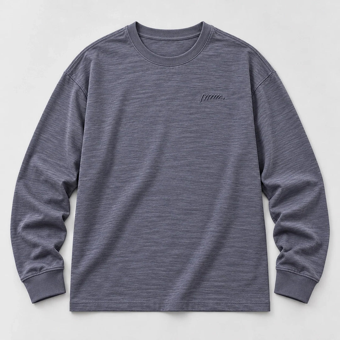 Delsaire Cotton Crewneck Tee — Dark Gray (apparel solo)