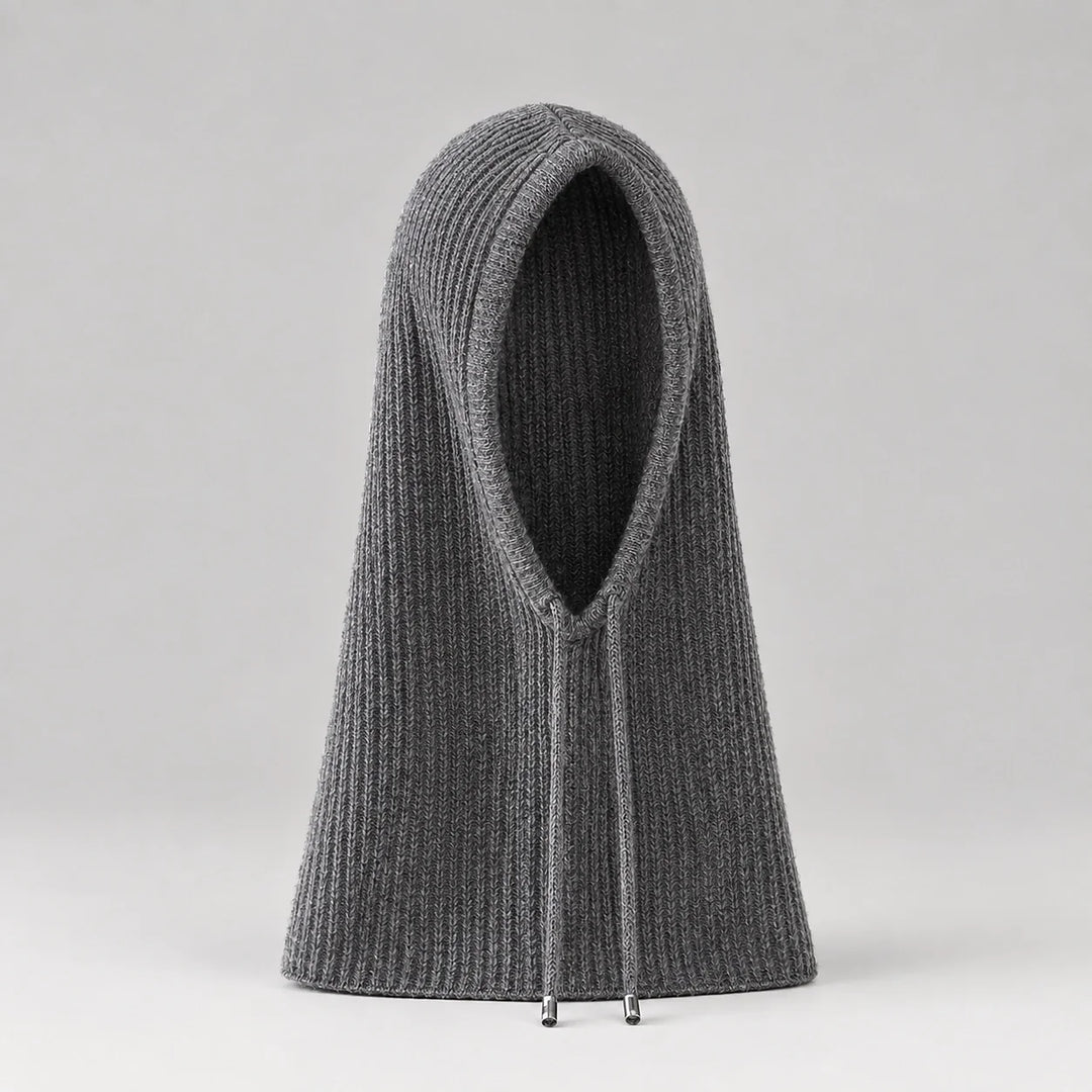 Brynn Wool Blend Balaclava Hood — Dark Gray (headwear solo front)