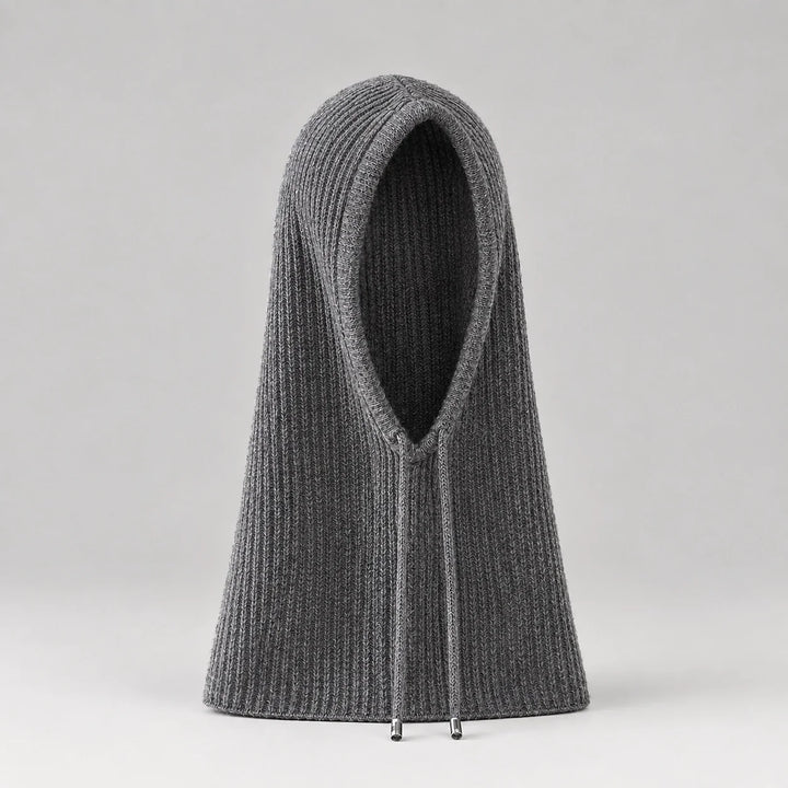 Brynn Wool Blend Balaclava Hood — Dark Gray (headwear solo front)