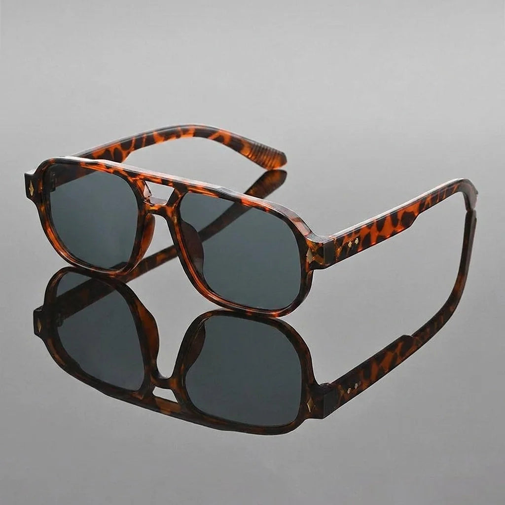 Quelro Aviator Sunglasses — Dark Leopard (match anchor 1)