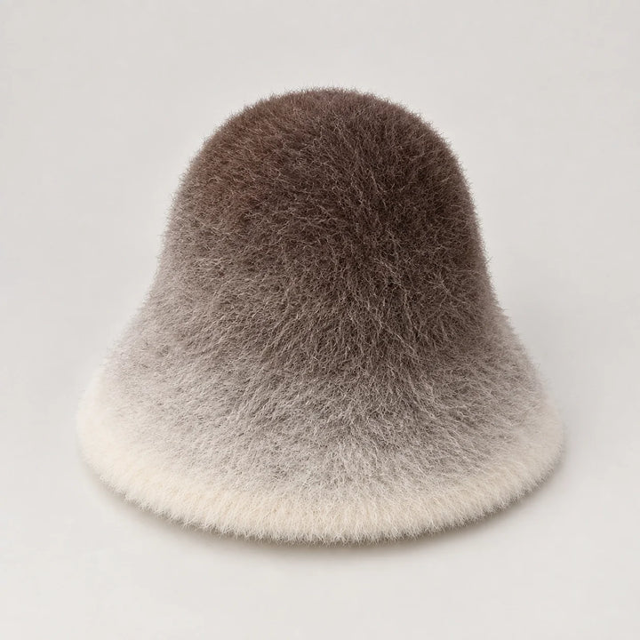 Lumiye Rabbit Fur Bucket Hat — Gradient Rabbit Fur Bucket Hat Brown (headwear solo alt)