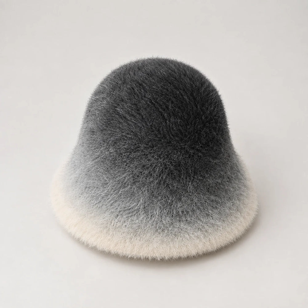 Lumiye Rabbit Fur Bucket Hat — Gradient Rabbit Fur Bucket Hat Gray (headwear solo alt)