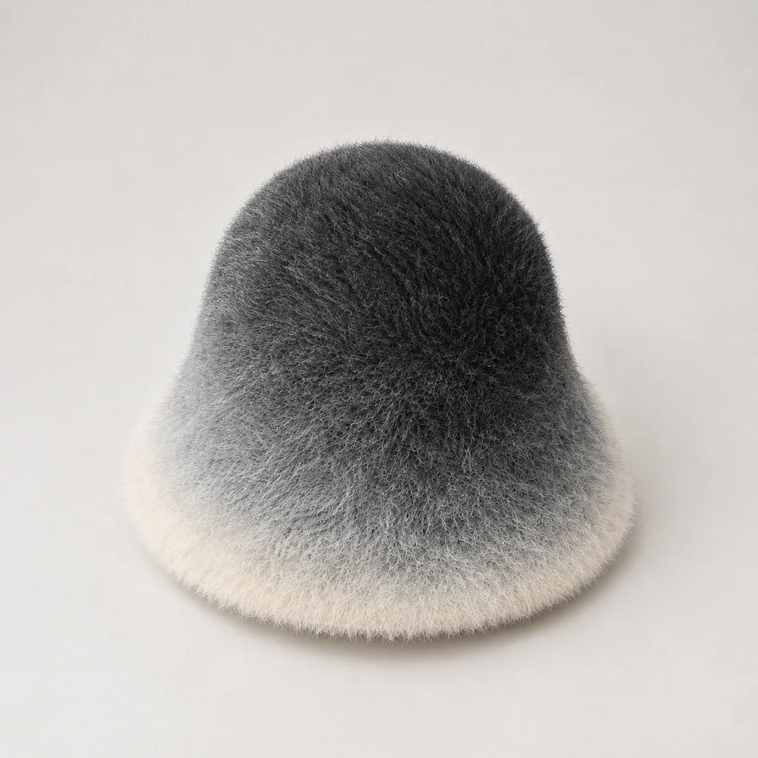 Lumiye Rabbit Fur Bucket Hat — Gradient Rabbit Fur Bucket Hat Gray (headwear solo alt)