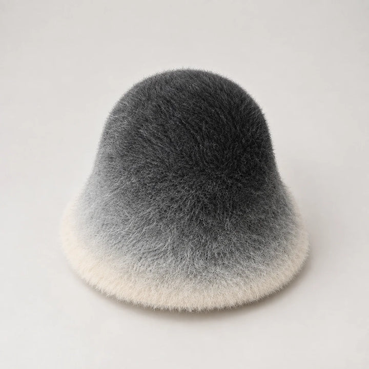 Lumiye Rabbit Fur Bucket Hat — Gradient Rabbit Fur Bucket Hat Gray (headwear solo alt)