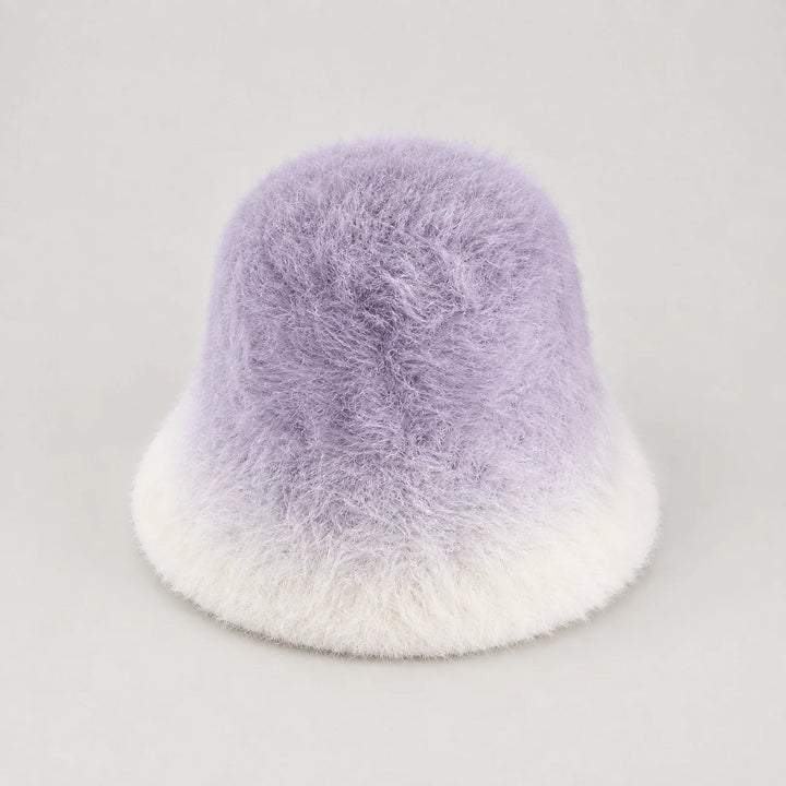 Lumiye Rabbit Fur Bucket Hat — Gradient Rabbit Fur Bucket Hat Purple (headwear solo alt)