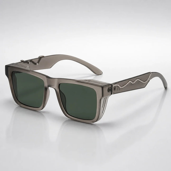 Halvon Ridgeway Sunglasses — Gray Frame Green Film (sunglasses hero)