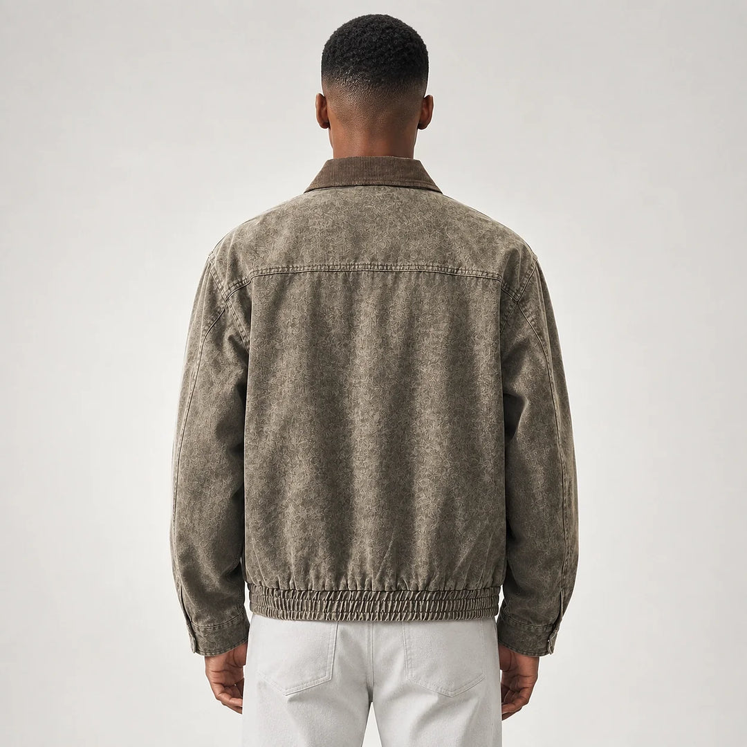 Drexel Cotton Washed Jacket — Gray Khaki (apparel back)