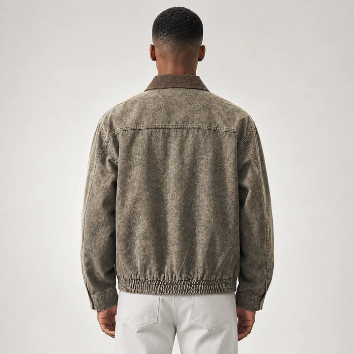Drexel Cotton Washed Jacket — Gray Khaki (apparel back)
