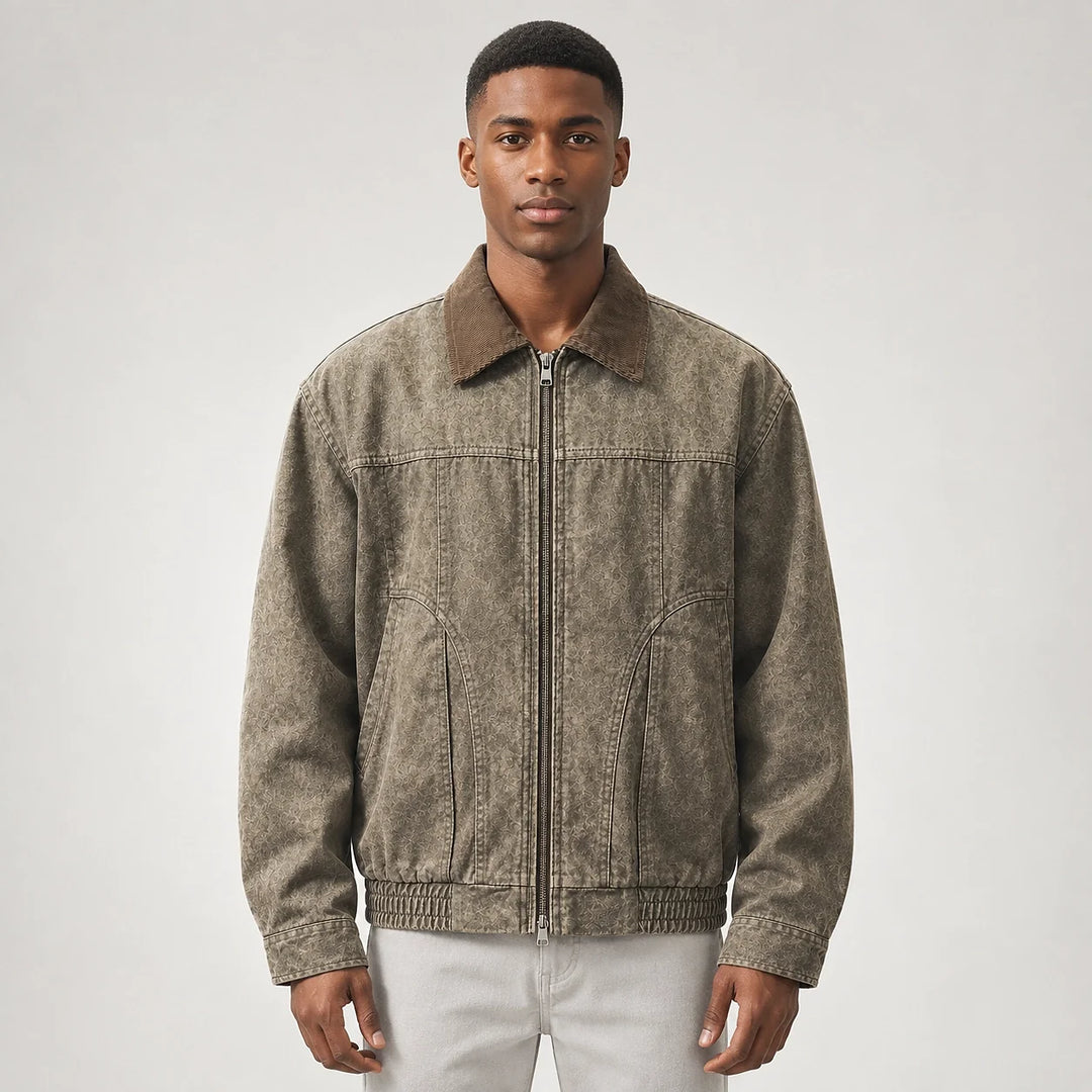 Drexel Cotton Washed Jacket — Gray Khaki (apparel front)