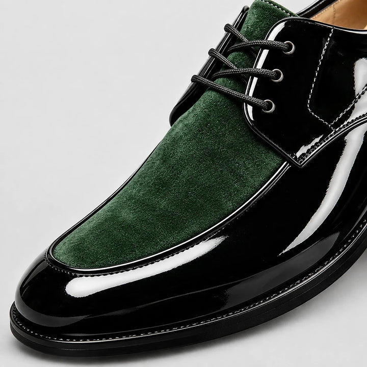 Halvord Leather Derby Oxfords — Green (mens shoe zoom)