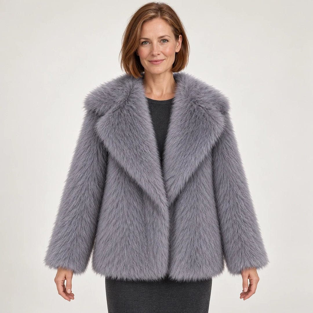 Neravessa Lapel Coat — Grey (apparel front)