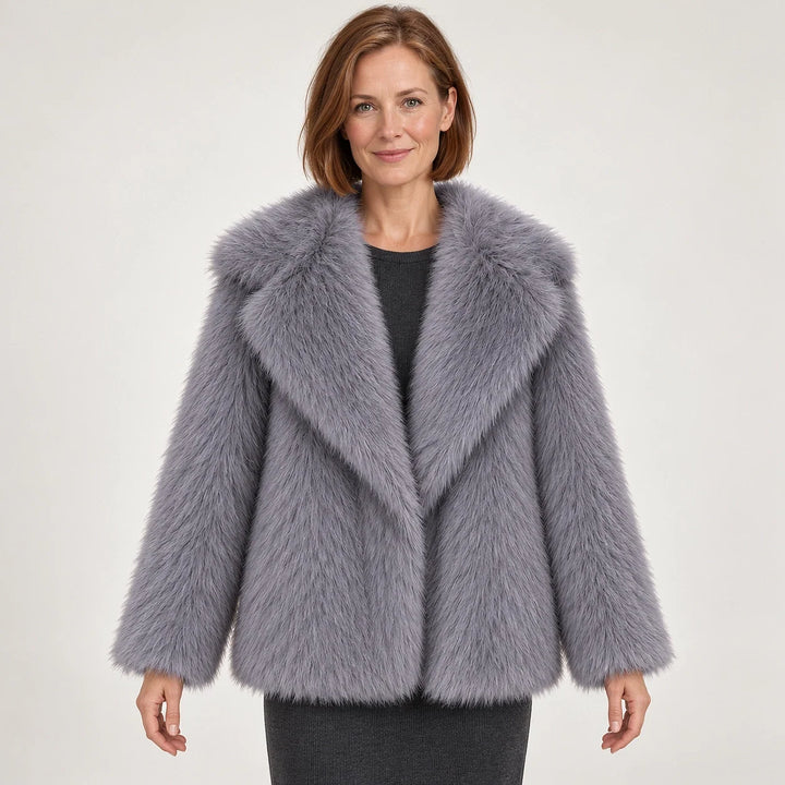 Neravessa Lapel Coat — Grey (apparel front)