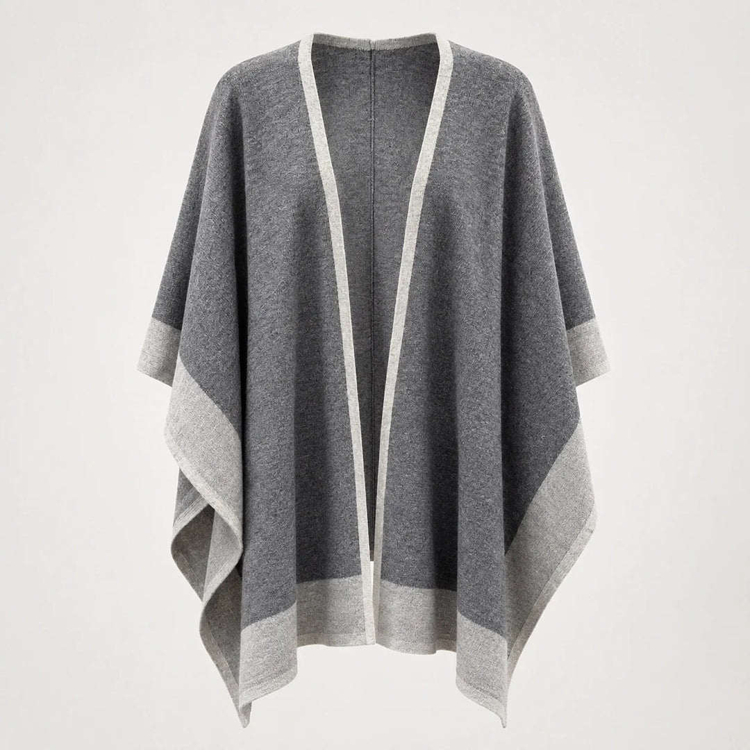 Halvera Merino Wool Poncho — Grey (apparel solo)