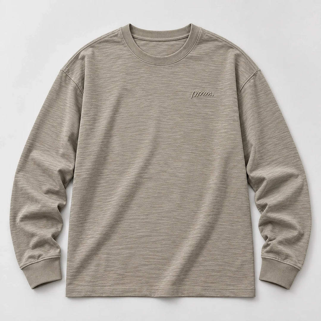 Delsaire Cotton Crewneck Tee — Khaki (apparel solo)