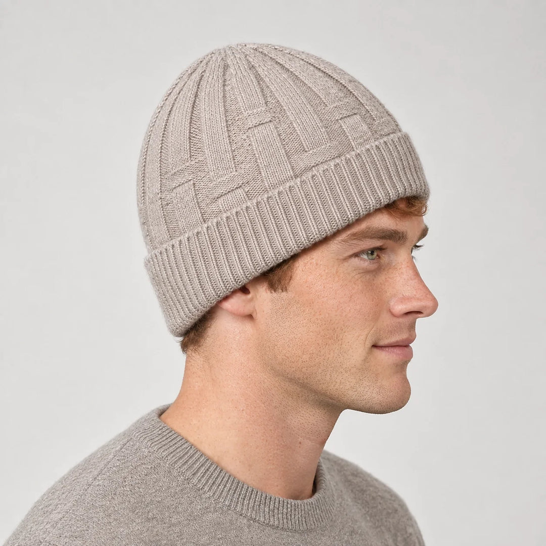 Drummond Wool Beanie — Khaki (headwear model alt)
