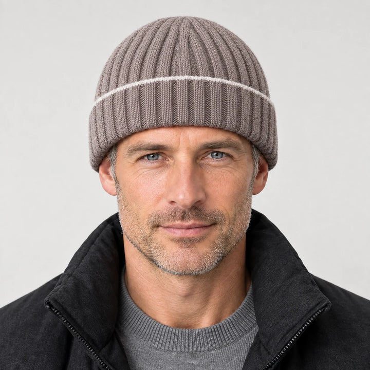 Dalton Wool Beanie — Khaki (headwear model front)
