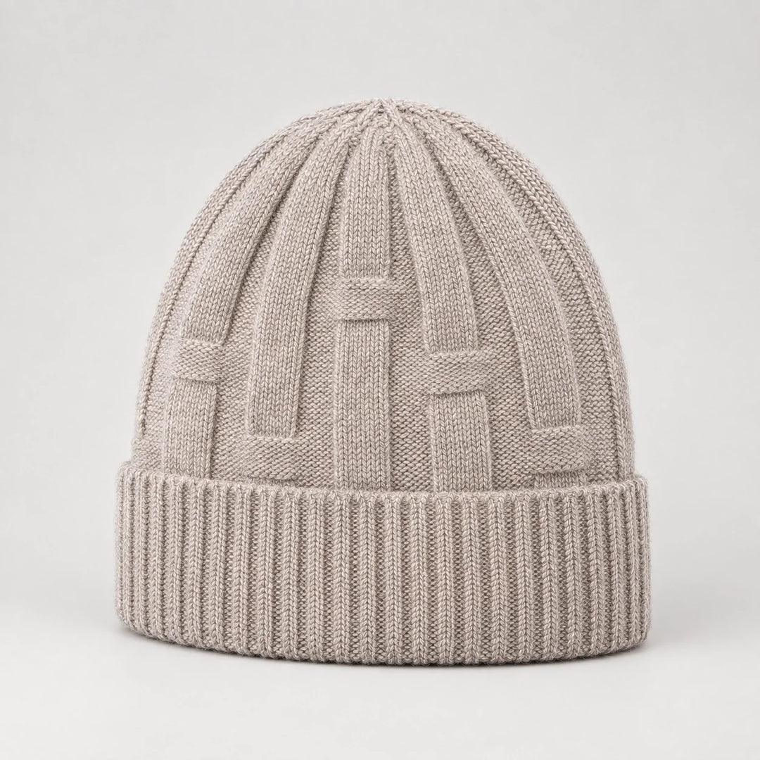 Drummond Wool Beanie — Khaki (headwear solo front)