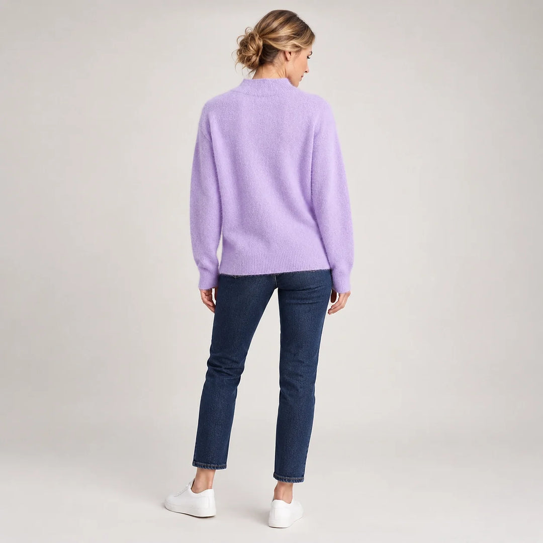 Halvern Cashmere Crewneck Sweater — Lavender (apparel back)