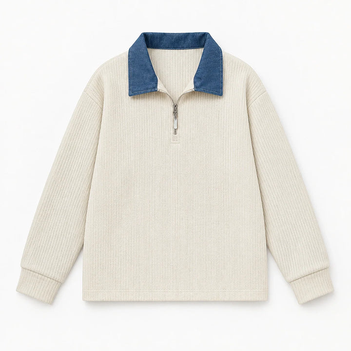 Darsenne Knit Sweater — Light Beige (apparel solo)