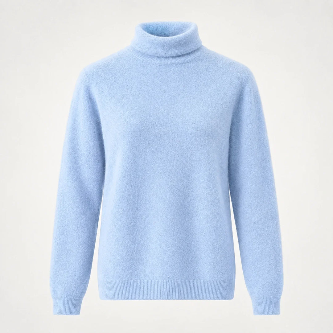 Delwyn Cashmere Turtleneck Sweater — Light Blue (apparel solo)