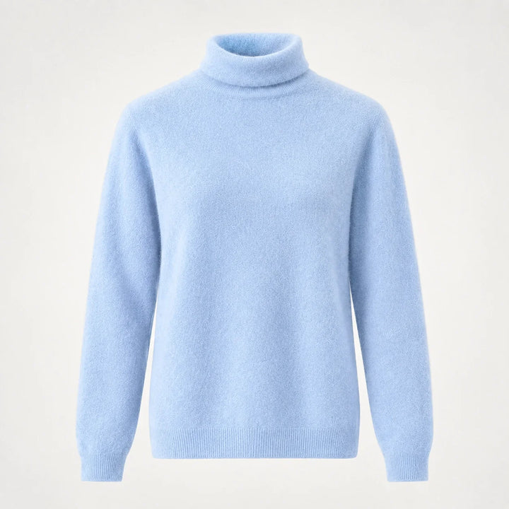 Delwyn Cashmere Turtleneck Sweater — Light Blue (apparel solo)