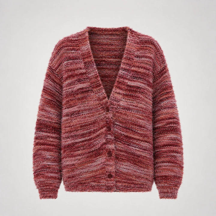 Belara Cotton Blend Cardigan — Mauve (apparel solo)