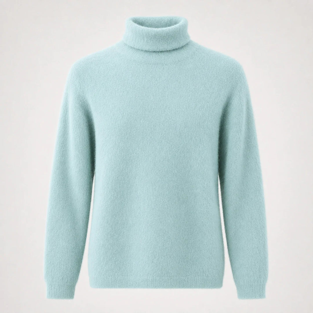 Halomi Cashmere Turtleneck Sweater — Mint Green (apparel solo)