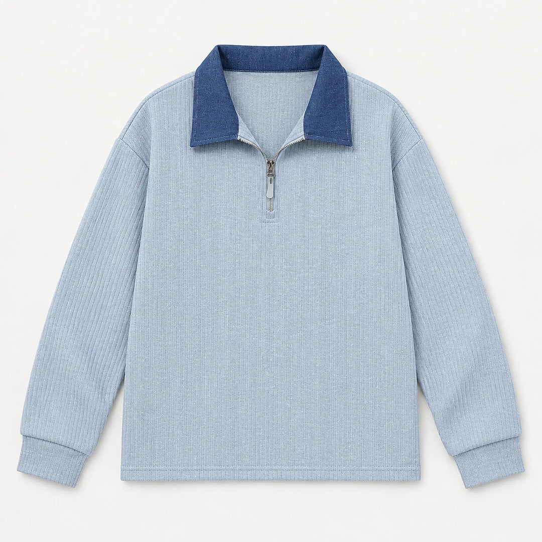 Darsenne Knit Sweater — Moonlight Blue (apparel solo)