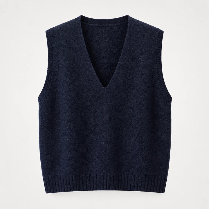 Harlo Wool Sweater Vest — Navy Blue (apparel solo)