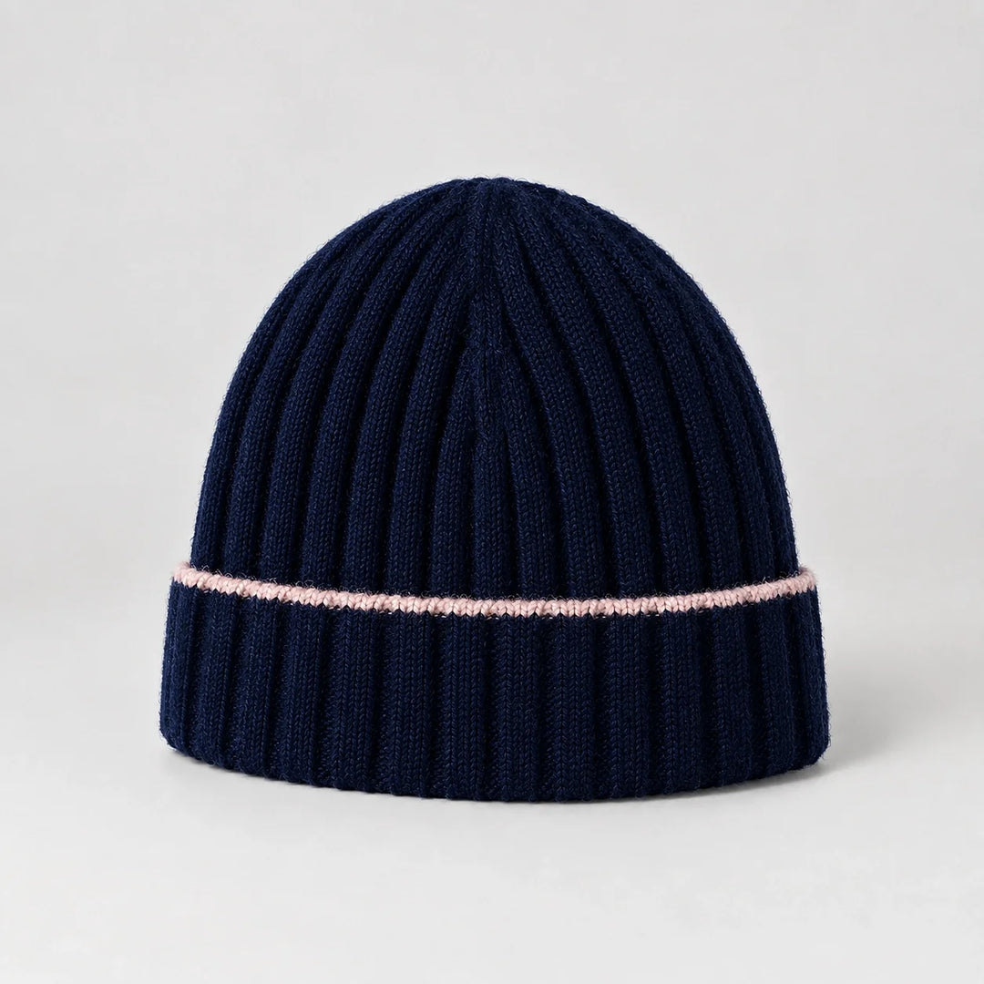 Dalton Wool Beanie — Navy Blue (headwear solo front)