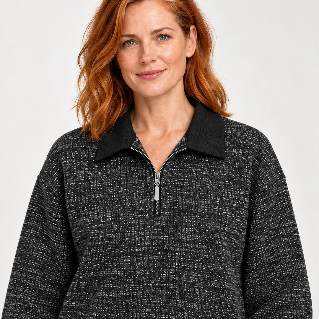 Darsenne Knit Sweater — Polar Black (apparel detail)