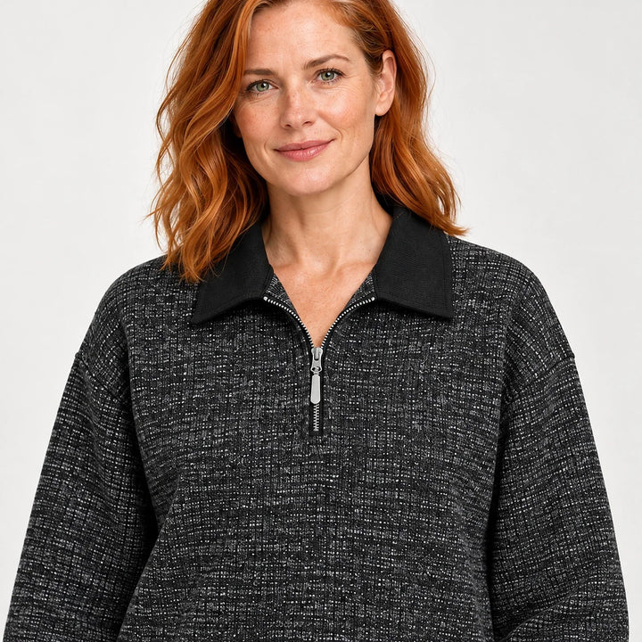 Darsenne Knit Sweater — Polar Black (apparel detail)