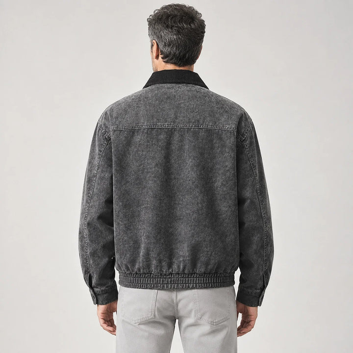 Drexel Cotton Washed Jacket — Rock Gray (apparel back)