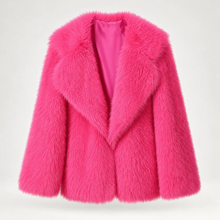 Neravessa Lapel Coat — Rose Red (apparel solo)