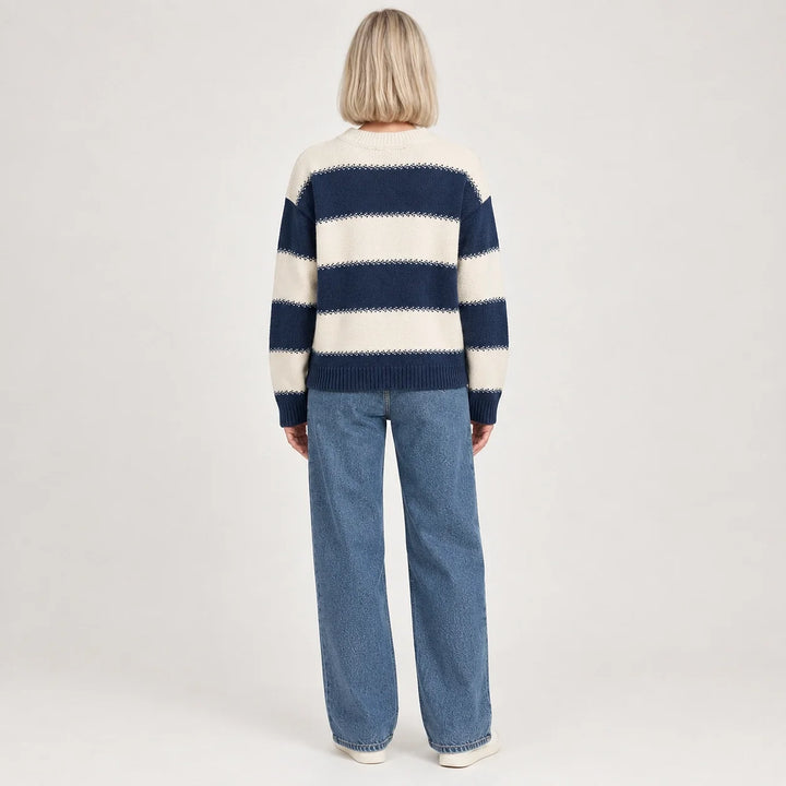 Dalroy Striped Knit Sweater — Royal Blue (apparel back)