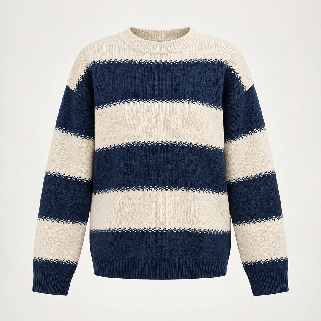 Dalroy Striped Knit Sweater — Royal Blue (apparel solo)