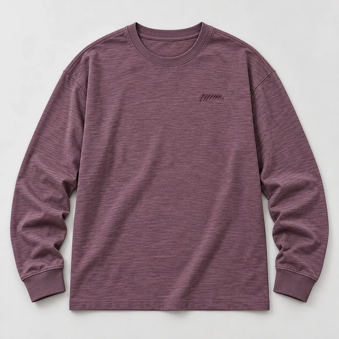 Delsaire Cotton Crewneck Tee — Sauce Purple (apparel solo)