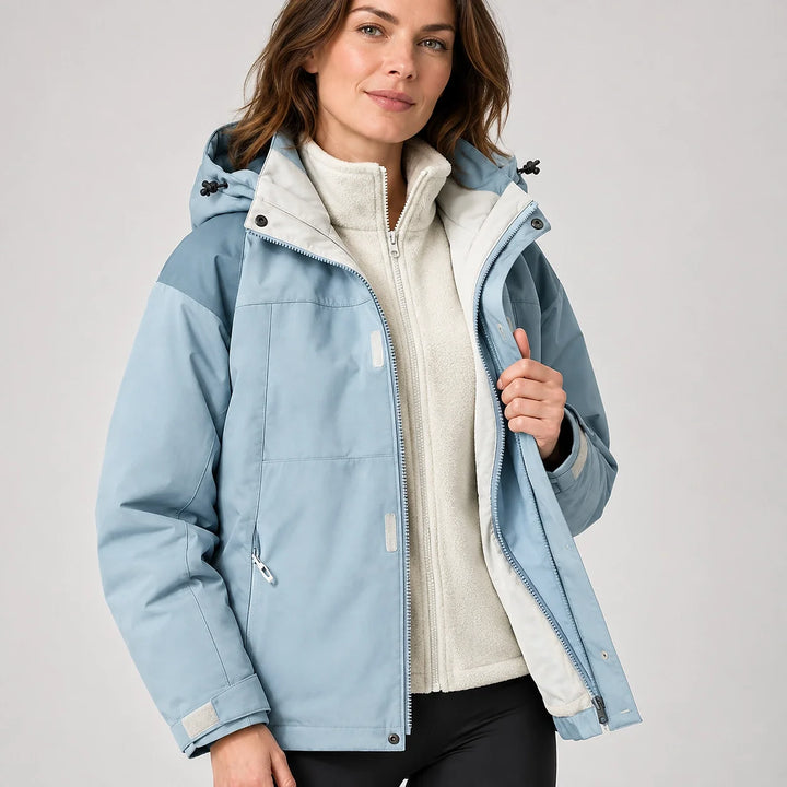 Brindal Hooded Shell Jacket — Sky Blue (apparel detail)