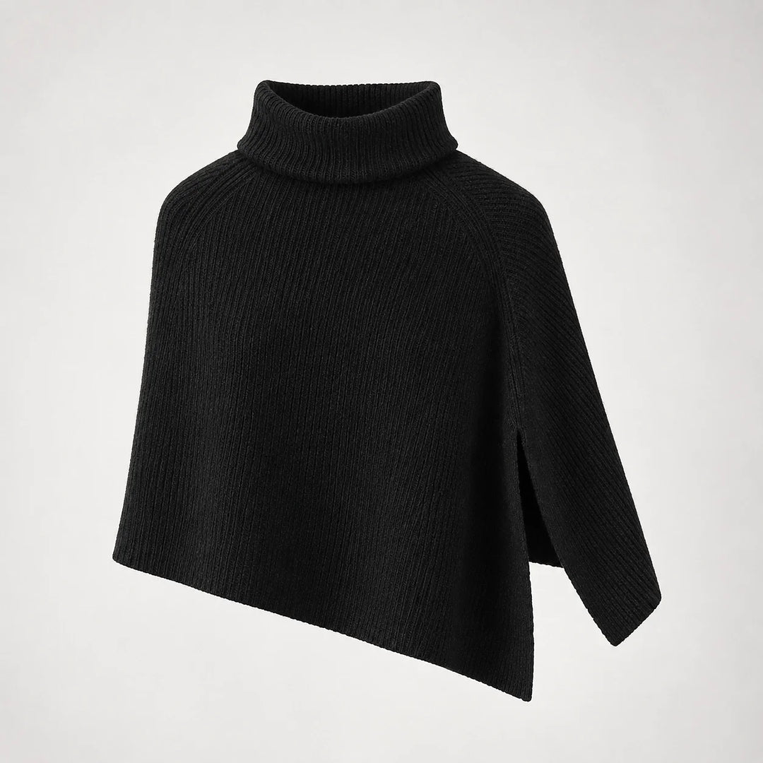 Hobart Wool Poncho — Starry Black (apparel solo)