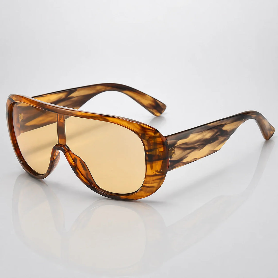 Quelto Riviera Sunglasses — Striped Frame Champagne Slices (sunglasses hero)
