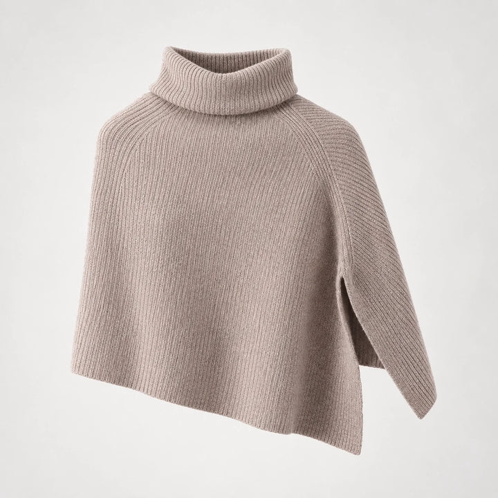 Hobart Wool Poncho — Taupe (apparel solo)