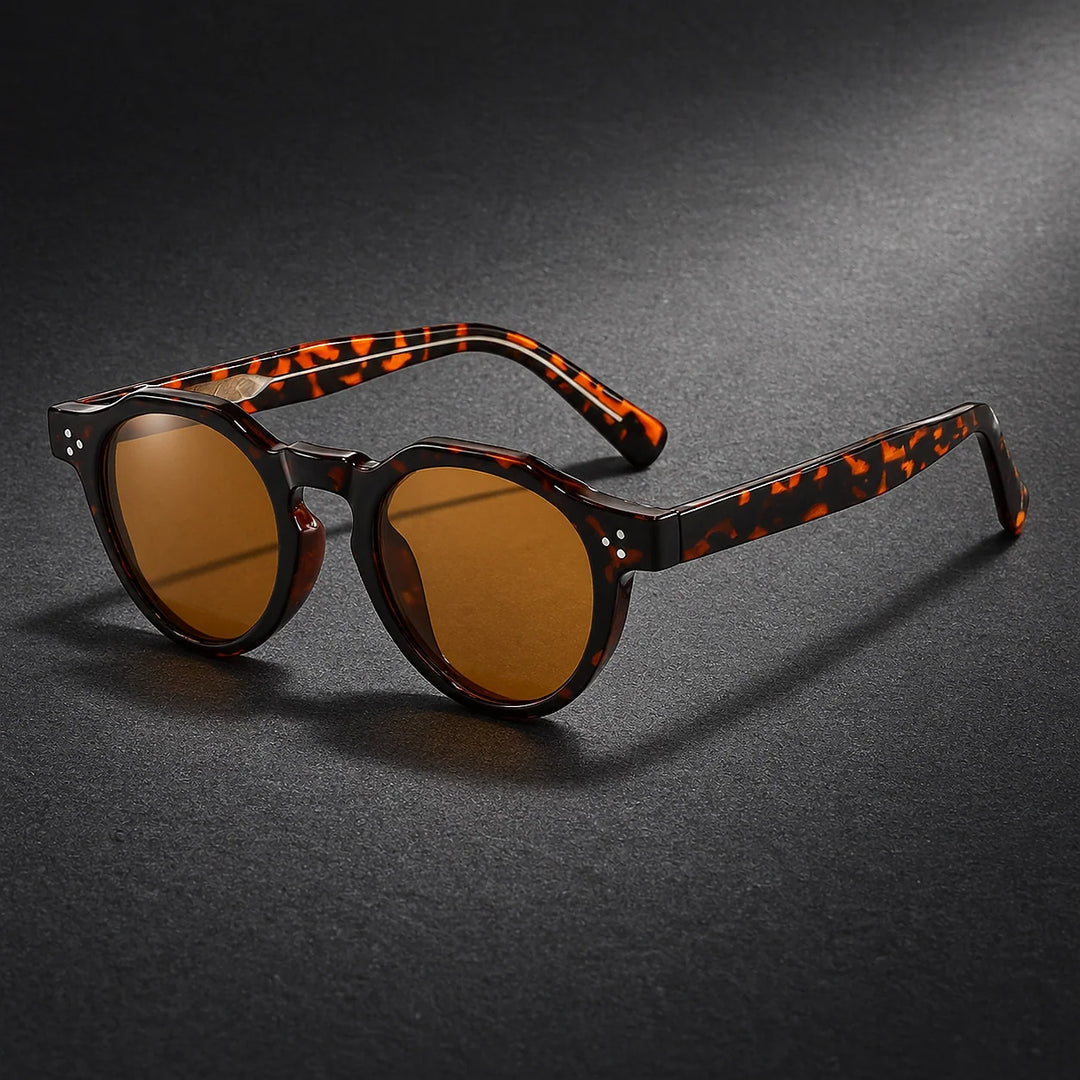 Deloro Capri Sunglasses — Tea Leopard Print Frame Tea Slices (sunglasses hero)